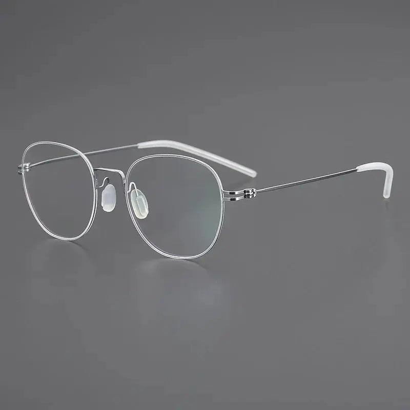 Women's Oval Full Rim Titanium Screwless Prescription Glasses 199892 — view 6 | Rx Spectacle