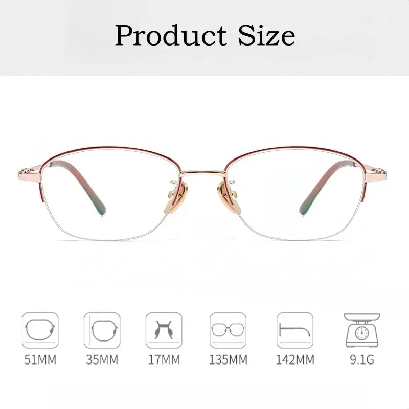 Women's Semi-Rimless Alloy Prescription Glasses 6117 — view 2 | Rx Spectacle