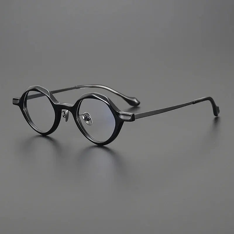 Unisex Round Full Rim Titanium Prescription Glasses 60711 — view 4 | Rx Spectacle