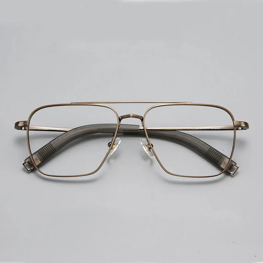 Men's Square Full Rim Titanium Double Bridge Prescription Glasses 365004 — view 1 | Rx Spectacle