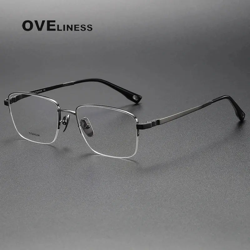 Women's Polygon Semi-Rimless Titanium Prescription Glasses 380930 — view 5 | Rx Spectacle