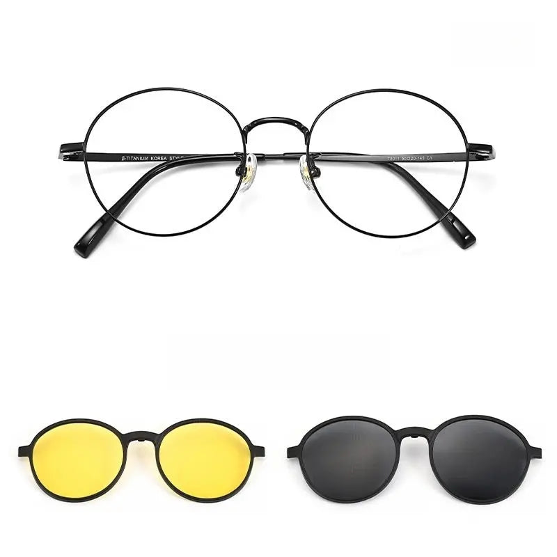 Women's Round Full Rim TR90 Clip-On Prescription Glasses 50117 — view 5 | Rx Spectacle