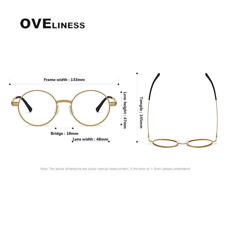 Women's Round Full Rim Titanium Screwless Prescription Glasses 380996 — view 2 | Rx Spectacle