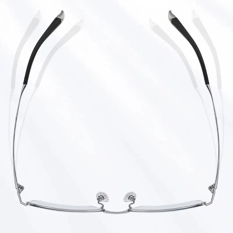 Women's Square Semi-Rimless Titanium Prescription Glasses 0907 — view 4 | Rx Spectacle