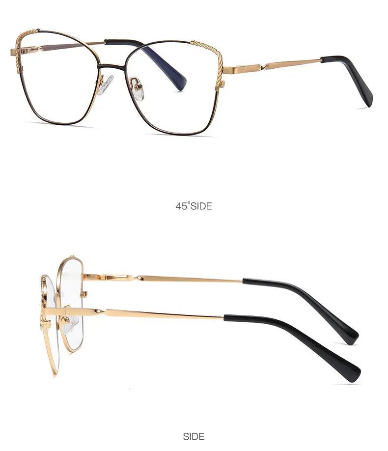 Women's Cat Eye Full Rim Alloy Prescription Glasses — view 15 | Rx Spectacle