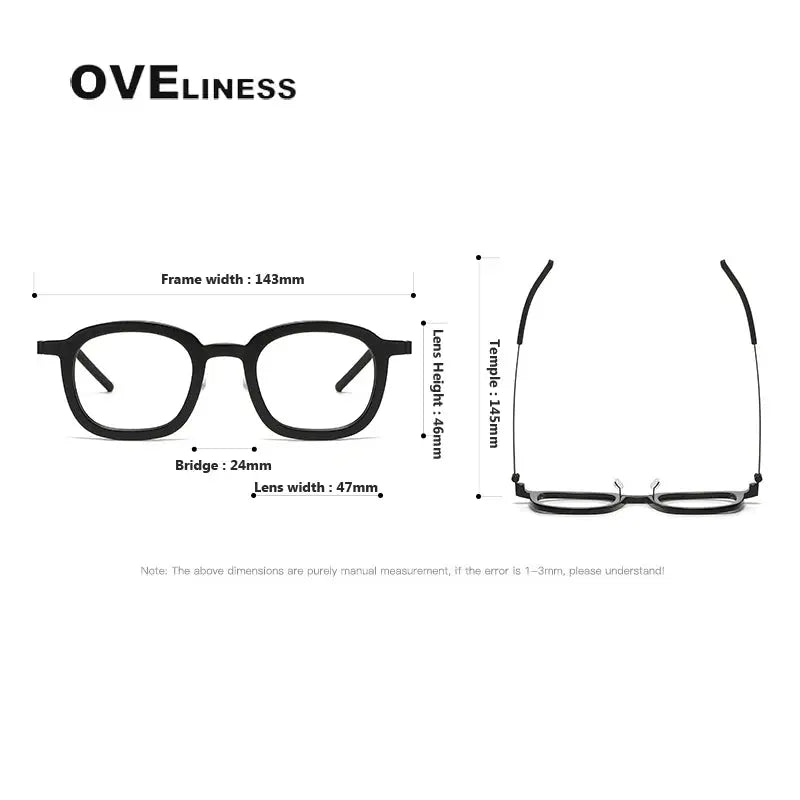 Unisex Square Full Rim Titanium Prescription Glasses 1050 — view 6 | Rx Spectacle