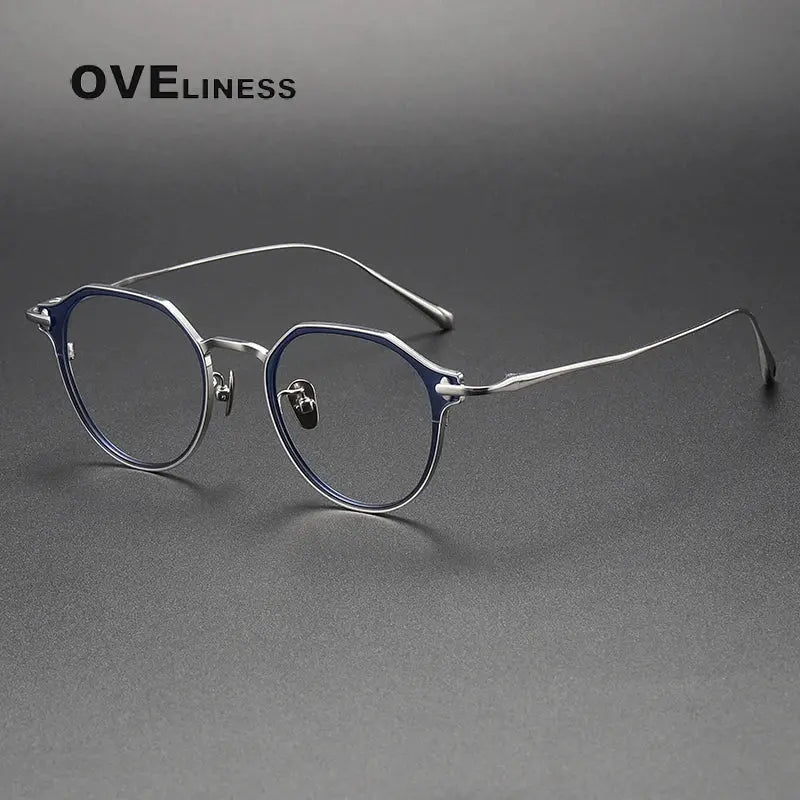 Unisex Polygon Full Rim Titanium Prescription Glasses 4821 — view 2 | Rx Spectacle