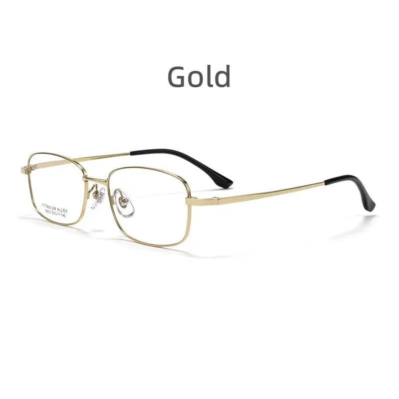 Unisex Square Full Rim Titanium Prescription Glasses 6052 — view 7 | Rx Spectacle