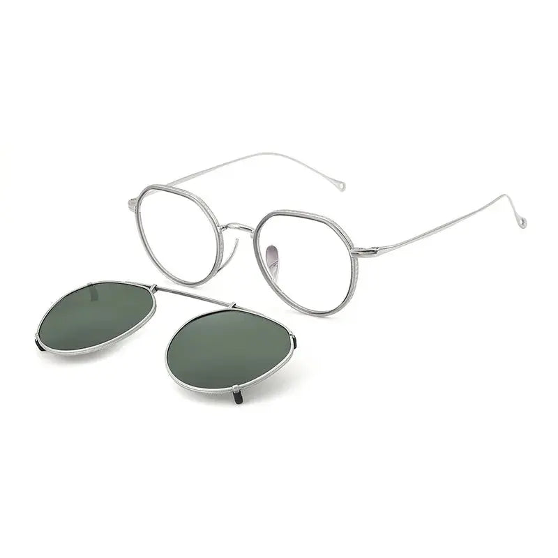 Women's Oval Full Rim Titanium Clip-On Prescription Glasses 27310 — view 3 | Rx Spectacle