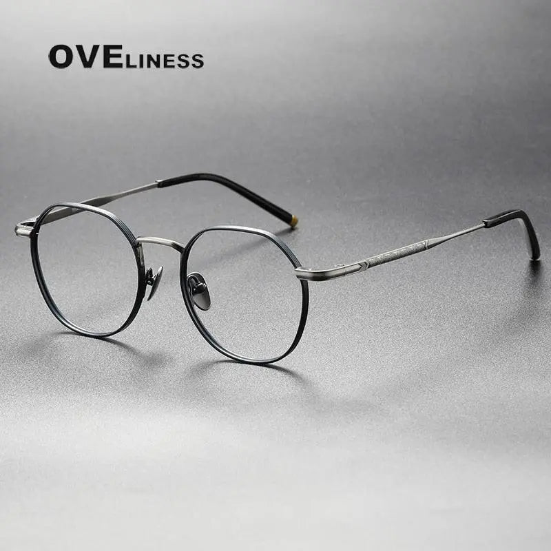 Unisex Round Full Rim Titanium Prescription Glasses — view 3 | Rx Spectacle