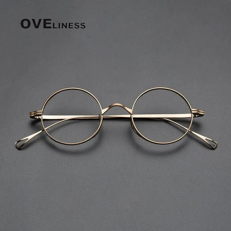 Unisex Round Full Rim Titanium Prescription Glasses 10518 — view 9 | Rx Spectacle