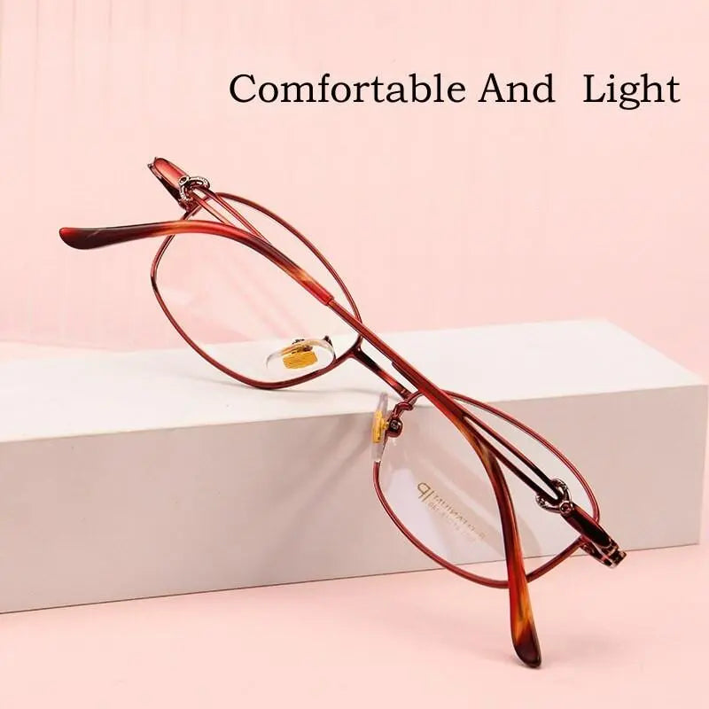 Women's Square Full Rim Titanium Prescription Glasses 3531ti — view 9 | Rx Spectacle