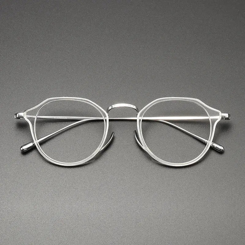 Unisex Round Full Rim Titanium Prescription Glasses 361113 — view 6 | Rx Spectacle