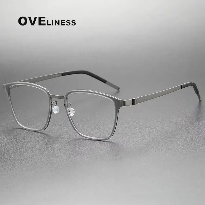 Unisex Square Full Rim Titanium Oversized Prescription Glasses 599749 — view 5 | Rx Spectacle