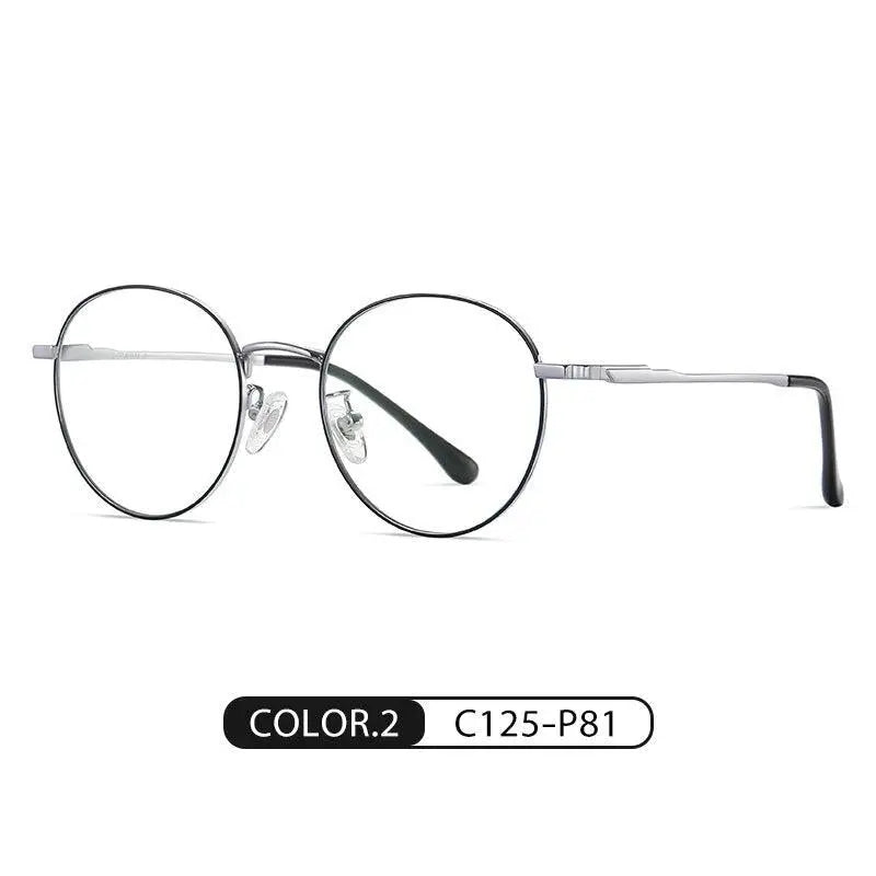 Men's Round Full Rim Titanium Prescription Glasses St6211 — view 4 | Rx Spectacle