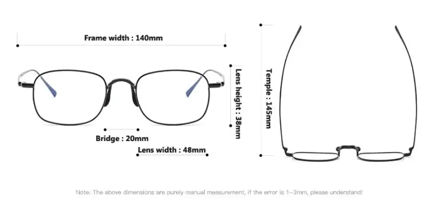 Unisex Square Full Rim Titanium Prescription Glasses 369165 — view 2 | Rx Spectacle