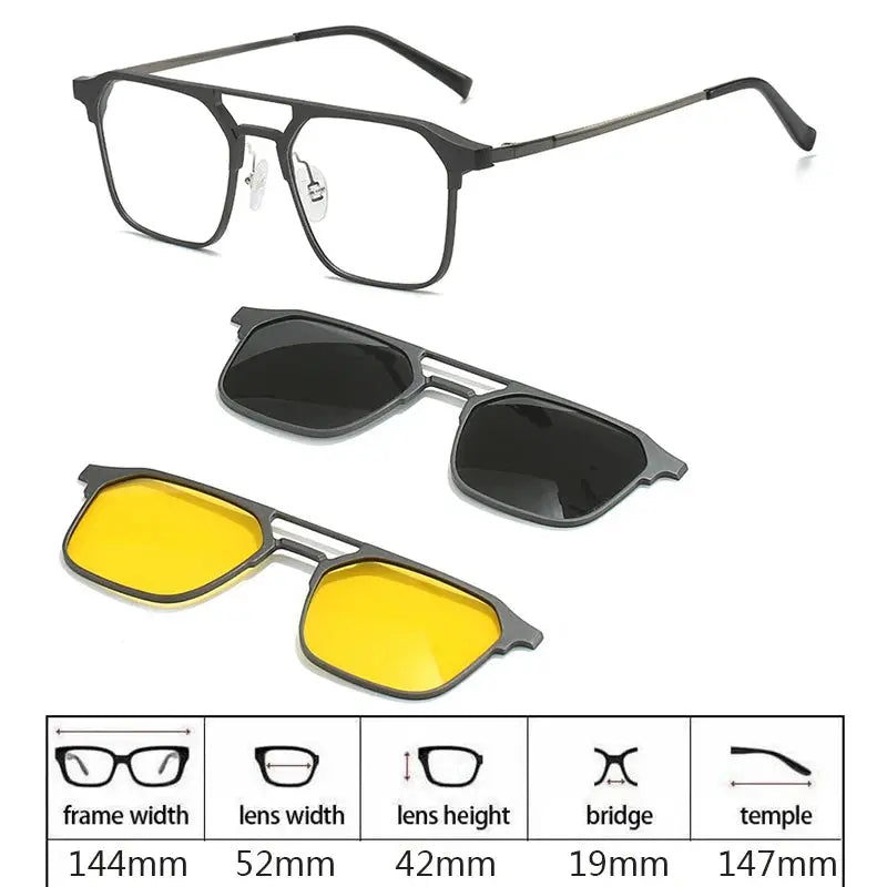 Men's Square Full Rim Titanium Prescription Glasses 275009 — view 7 | Rx Spectacle