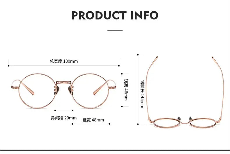 Women's Round Full Rim Titanium Prescription Glasses 77026 — view 2 | Rx Spectacle