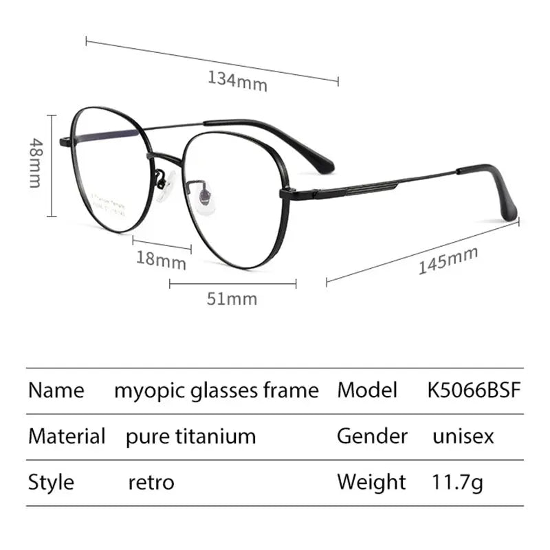 Women's Square Full Rim Titanium Prescription Glasses 5066 — view 2 | Rx Spectacle