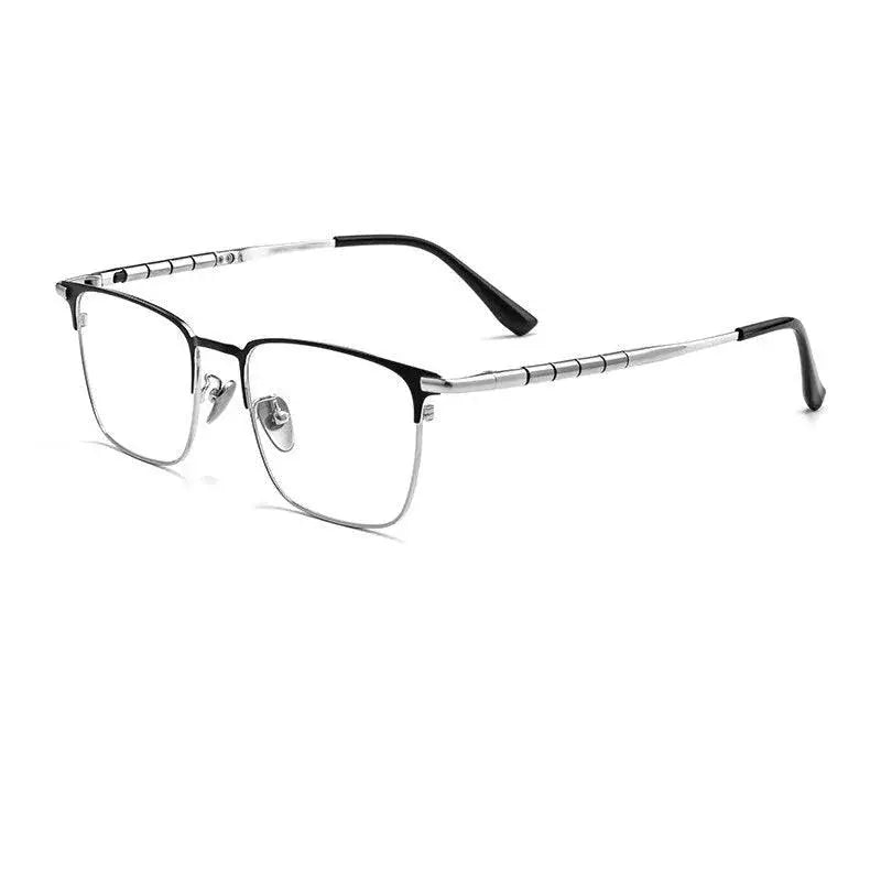 Unisex Square Full Rim Titanium Prescription Glasses 9009t — view 8 | Rx Spectacle