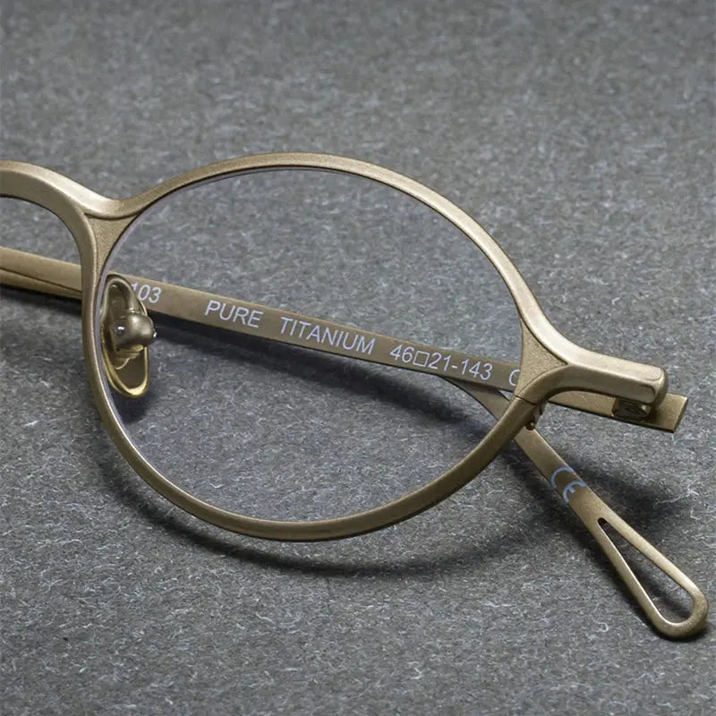 Unisex Oval Full Rim Titanium Prescription Glasses 1039 — view 6 | Rx Spectacle
