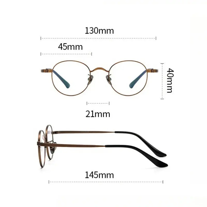 Women's Round Full Rim Titanium Prescription Glasses 8803 — view 2 | Rx Spectacle