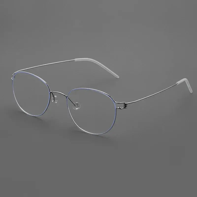 Women's Round Full Rim Titanium Screwless Prescription Glasses 70165 — view 4 | Rx Spectacle
