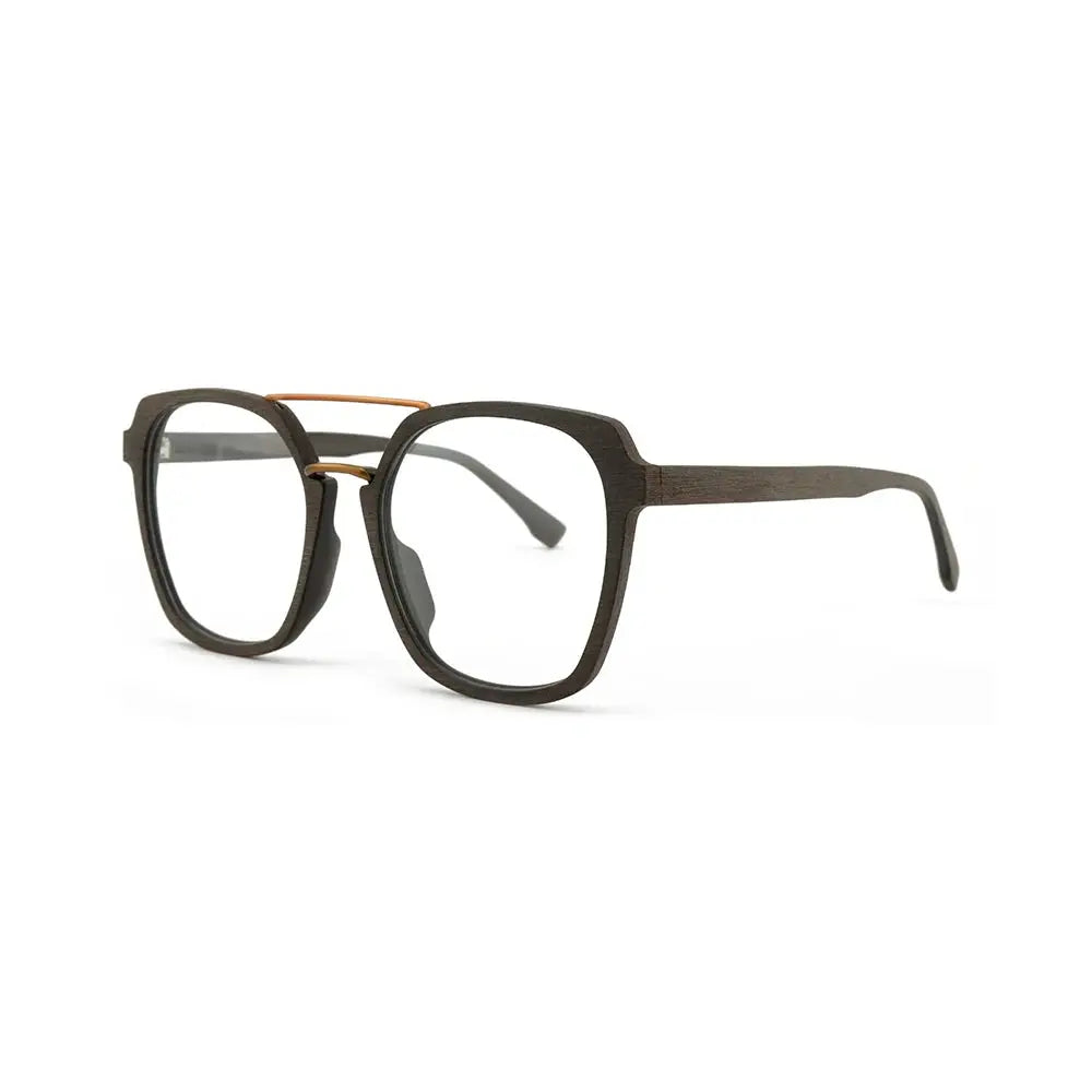Unisex Square Full Rim Titanium Double Bridge Prescription Glasses 86107 — view 4 | Rx Spectacle