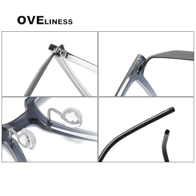 Unisex Square Full Rim Titanium Prescription Glasses — view 10 | Rx Spectacle