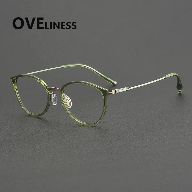 Unisex Oval Full Rim Titanium Prescription Glasses 22501 — view 4 | Rx Spectacle