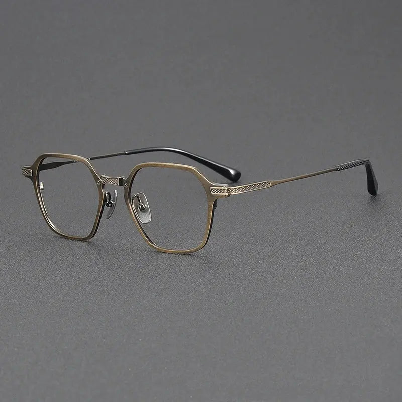 Unisex Square Full Rim Titanium Flat Top Prescription Glasses 63425 — view 7 | Rx Spectacle