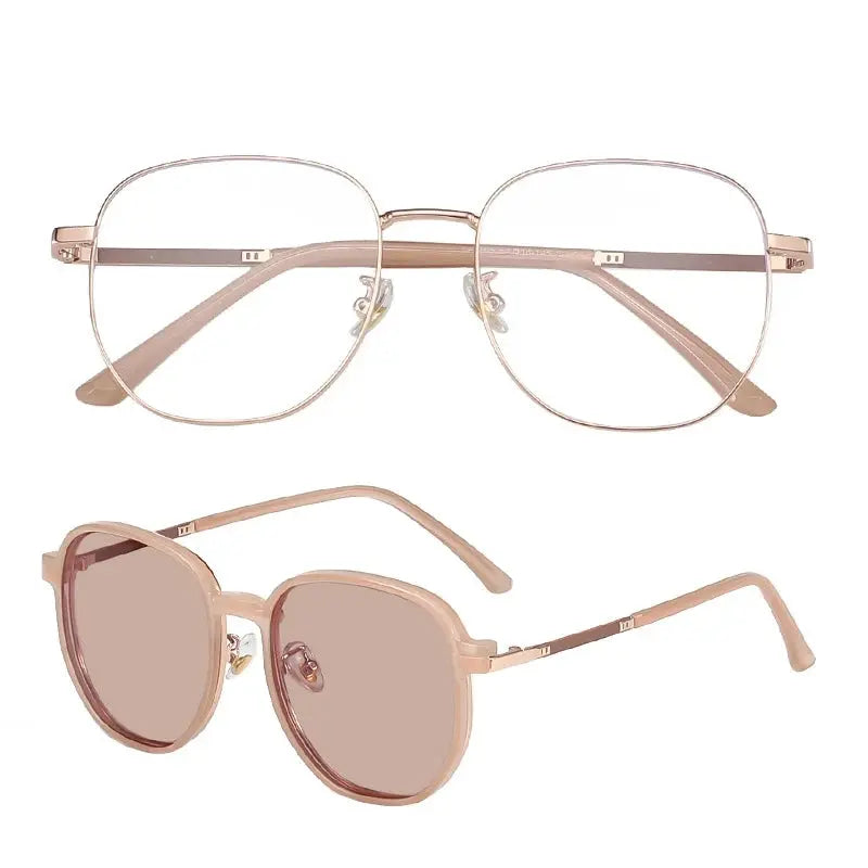 Women's Round Full Rim Alloy Clip-On Prescription Glasses Y1105 — view 5 | Rx Spectacle