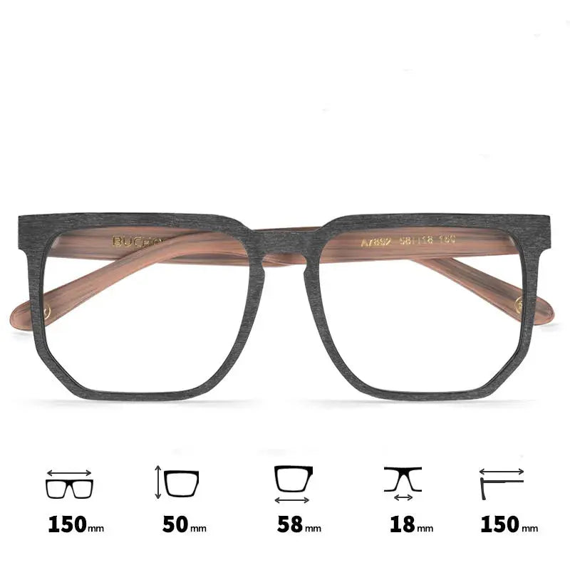 Men's Square Full Rim Acetate Oversized Prescription Glasses 76821 — view 7 | Rx Spectacle
