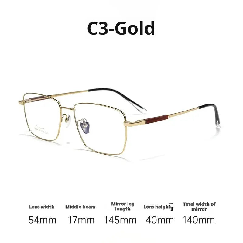 Unisex Square Full Rim Titanium Prescription Glasses 78006 — view 3 | Rx Spectacle