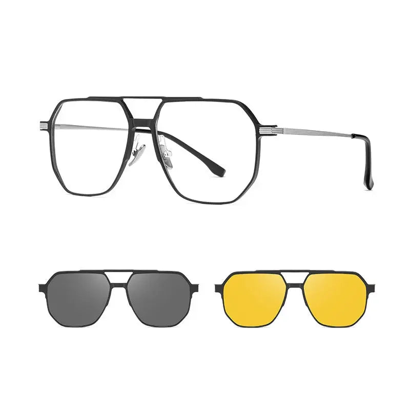 Unisex Square Full Rim Titanium Prescription Glasses 9906 — view 6 | Rx Spectacle