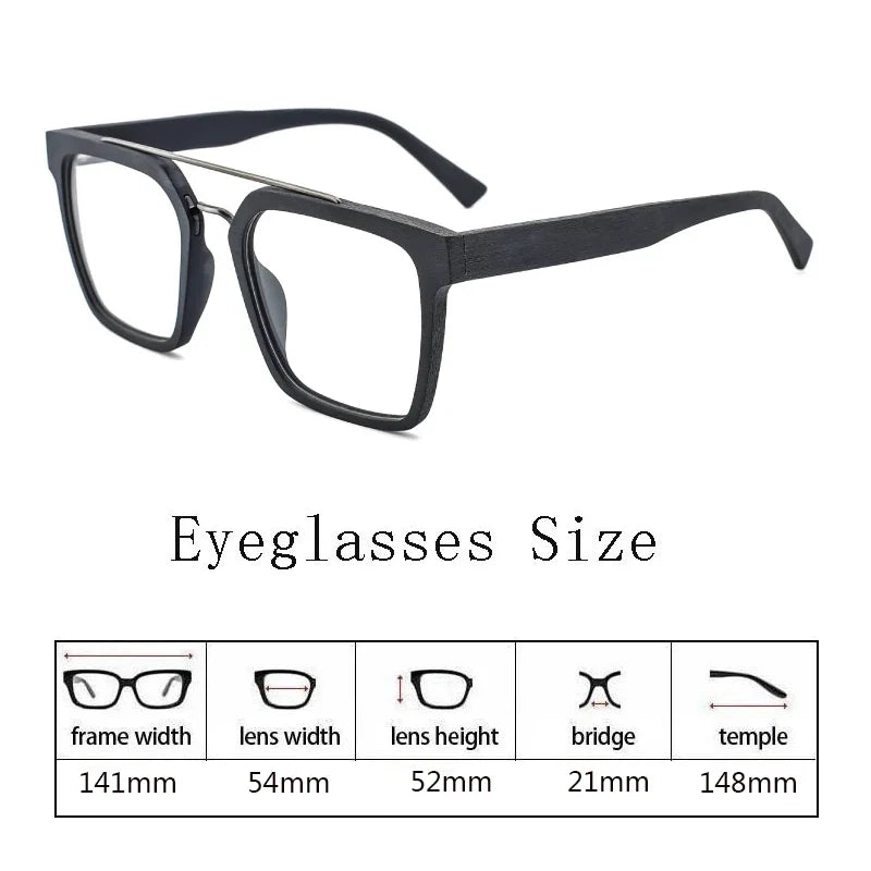 Unisex Square Full Rim Titanium Double Bridge Prescription Glasses 700600 — view 2 | Rx Spectacle