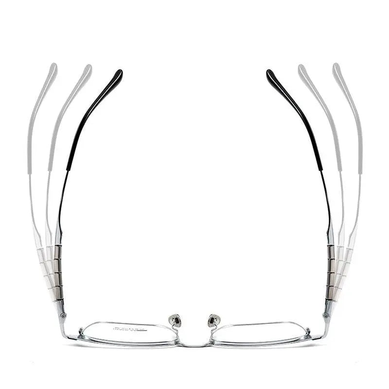 Men's Square Full Rim Titanium Prescription Glasses 9009T — view 8 | Rx Spectacle