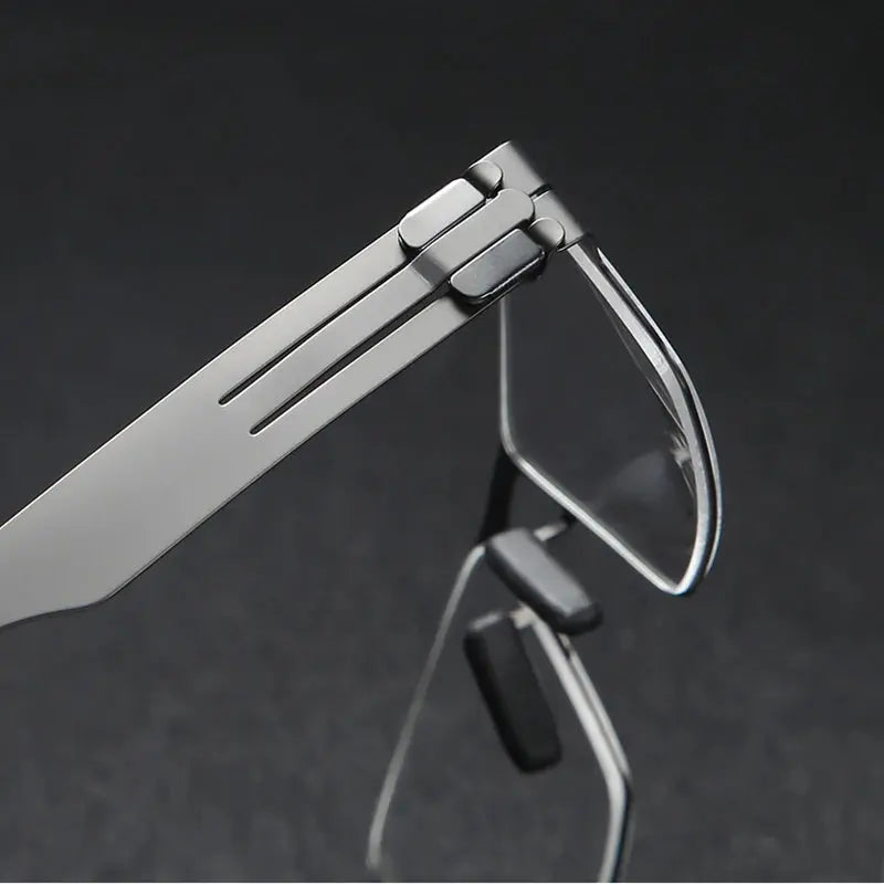 Unisex Square Full Rim Stainless Steel Prescription Glasses Ib005 — view 3 | Rx Spectacle