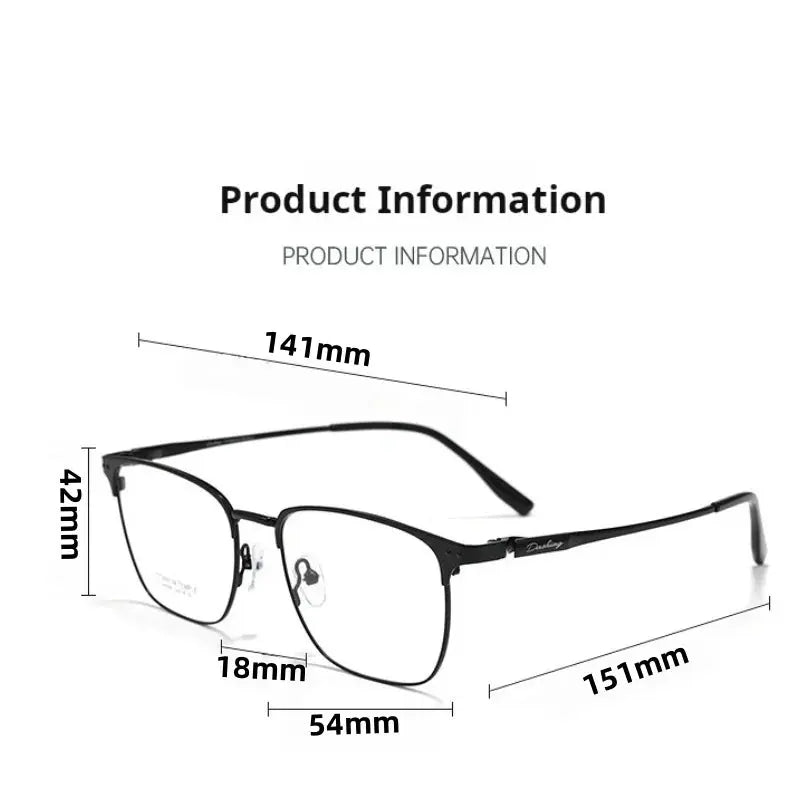 Unisex Browline Full Rim Titanium Prescription Glasses 76066 — view 2 | Rx Spectacle