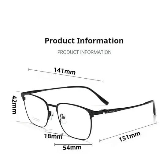 Unisex Browline Full Rim Titanium Prescription Glasses 76066 — view 2 | Rx Spectacle