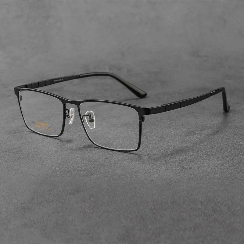 Men's Square Full Rim Titanium Prescription Glasses 89696 — view 3 | Rx Spectacle