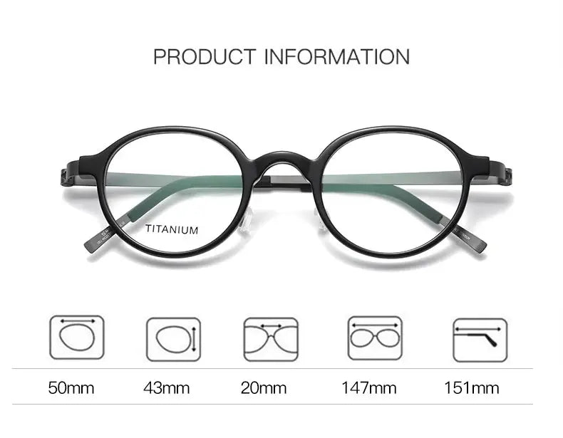 Women's Round Full Rim Titanium Prescription Glasses 94011 — view 2 | Rx Spectacle