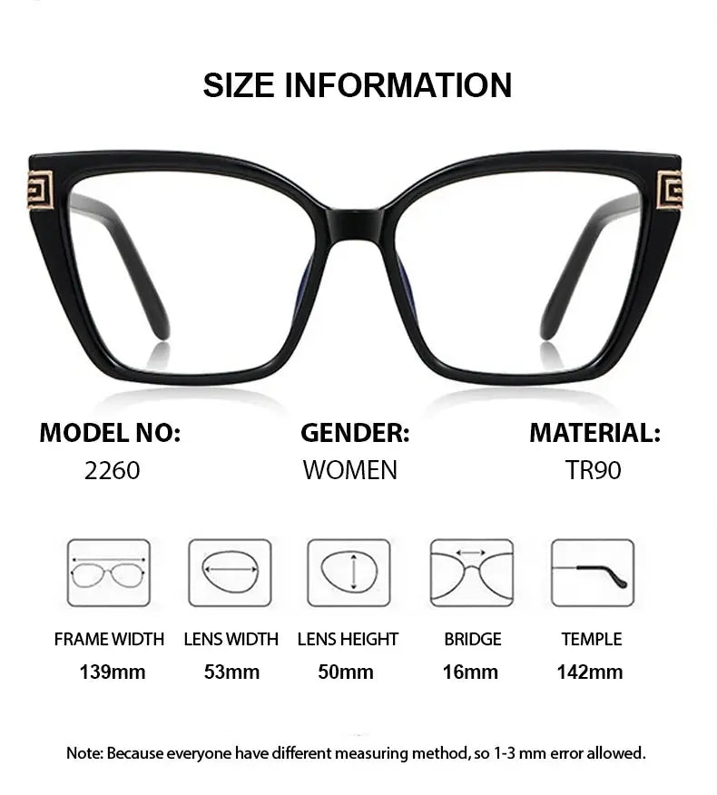 Women's Cat Eye Full Rim TR90 Prescription Glasses 882260 — view 2 | Rx Spectacle