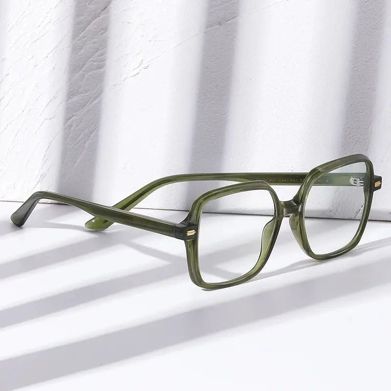 Women's Square Full Rim Acetate Prescription Glasses C907 — view 2 | Rx Spectacle