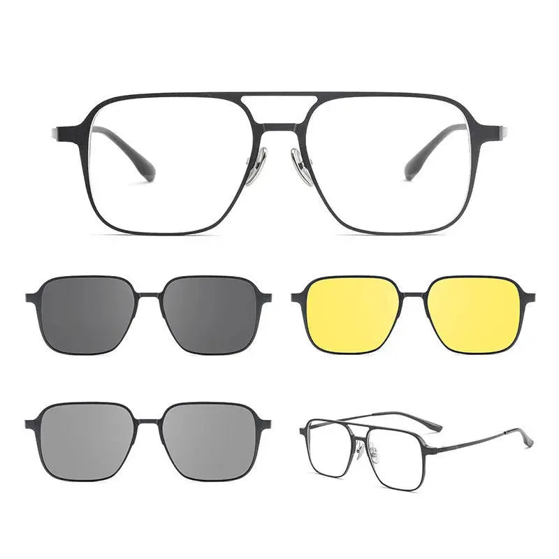 Men's Square Full Rim Titanium Prescription Glasses 99084 — view 4 | Rx Spectacle