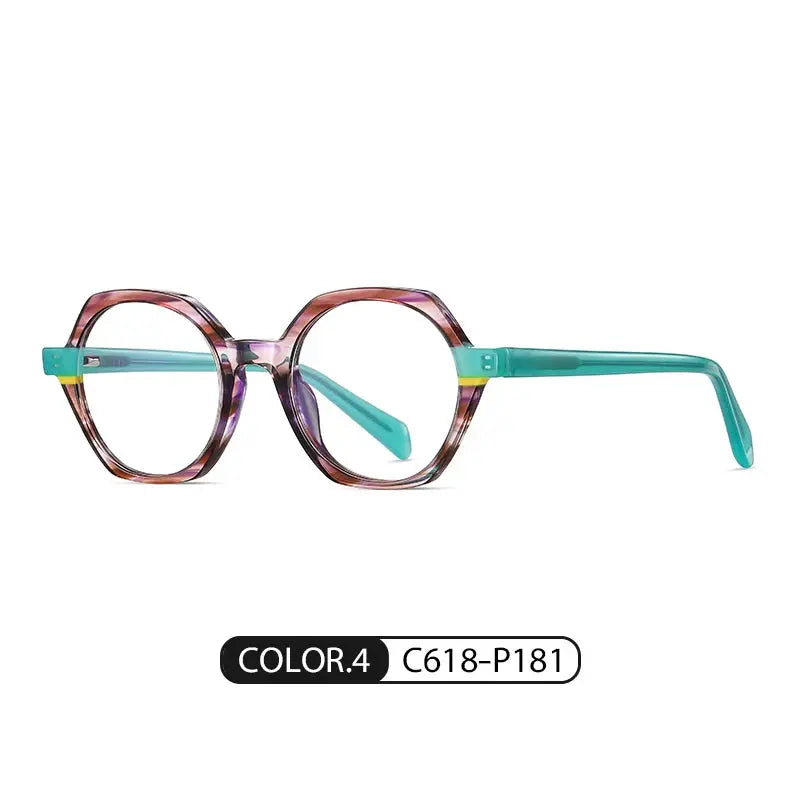 Women's Polygon Full Rim Acetate Prescription Glasses 8825 — view 9 | Rx Spectacle