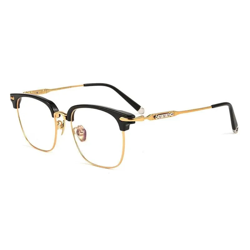 Men's Square Full Rim Titanium Prescription Glasses J0062t — view 2 | Rx Spectacle