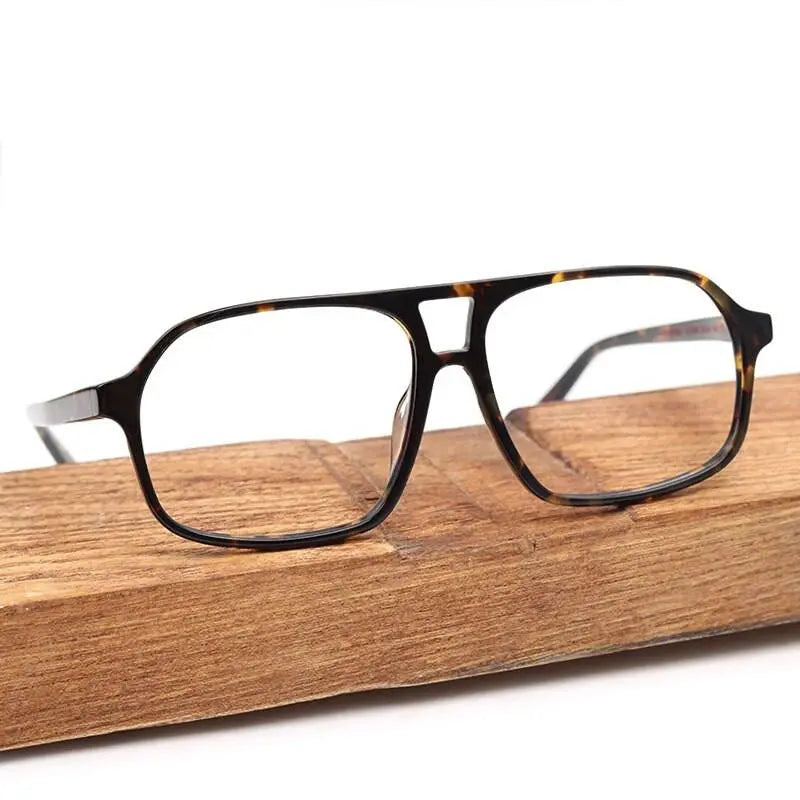 Unisex Square Full Rim Acetate Double Bridge Prescription Glasses Ft8896 — view 11 | Rx Spectacle