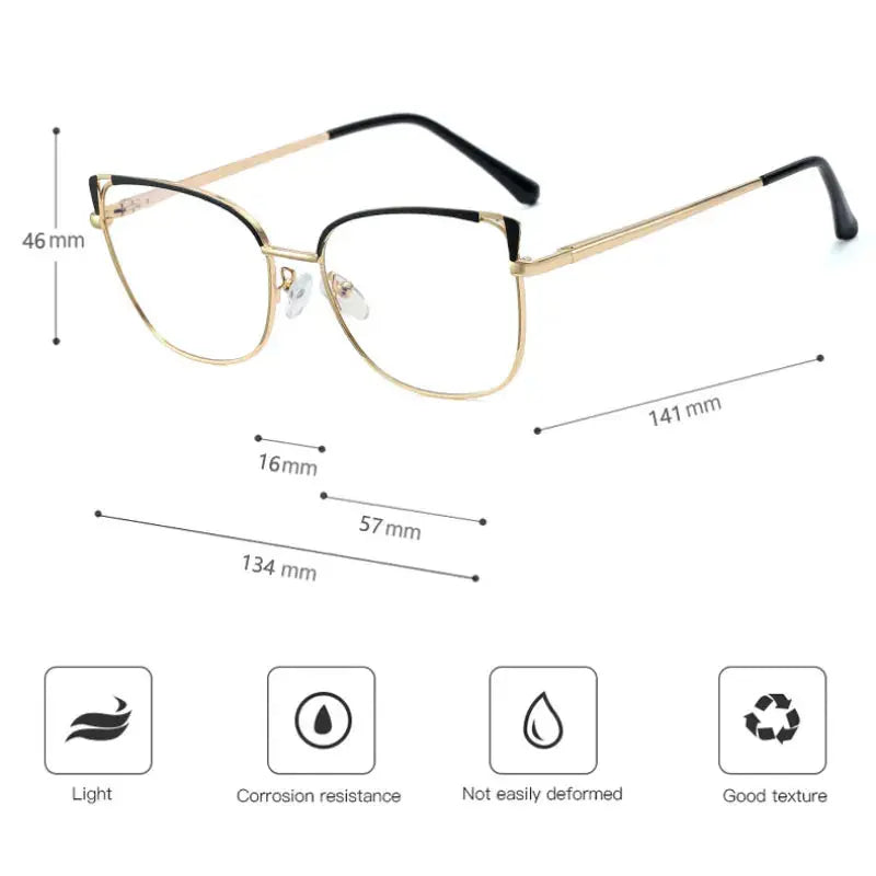 Women's Cat Eye Full Rim TR90 Prescription Glasses 95796 — view 2 | Rx Spectacle