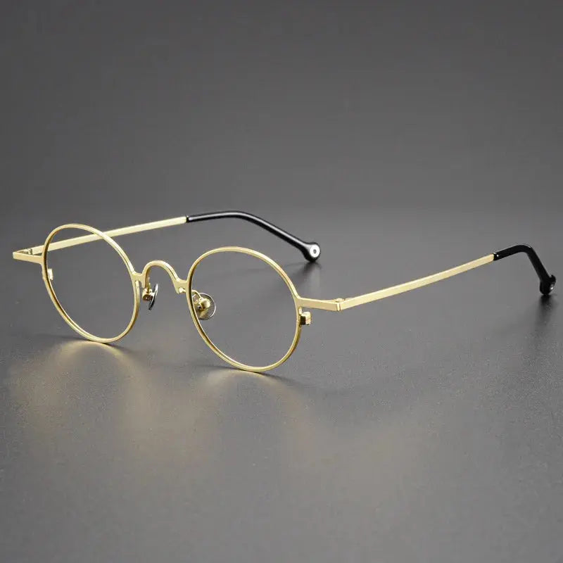 Unisex Round Full Rim Titanium Prescription Glasses K2480 — view 5 | Rx Spectacle